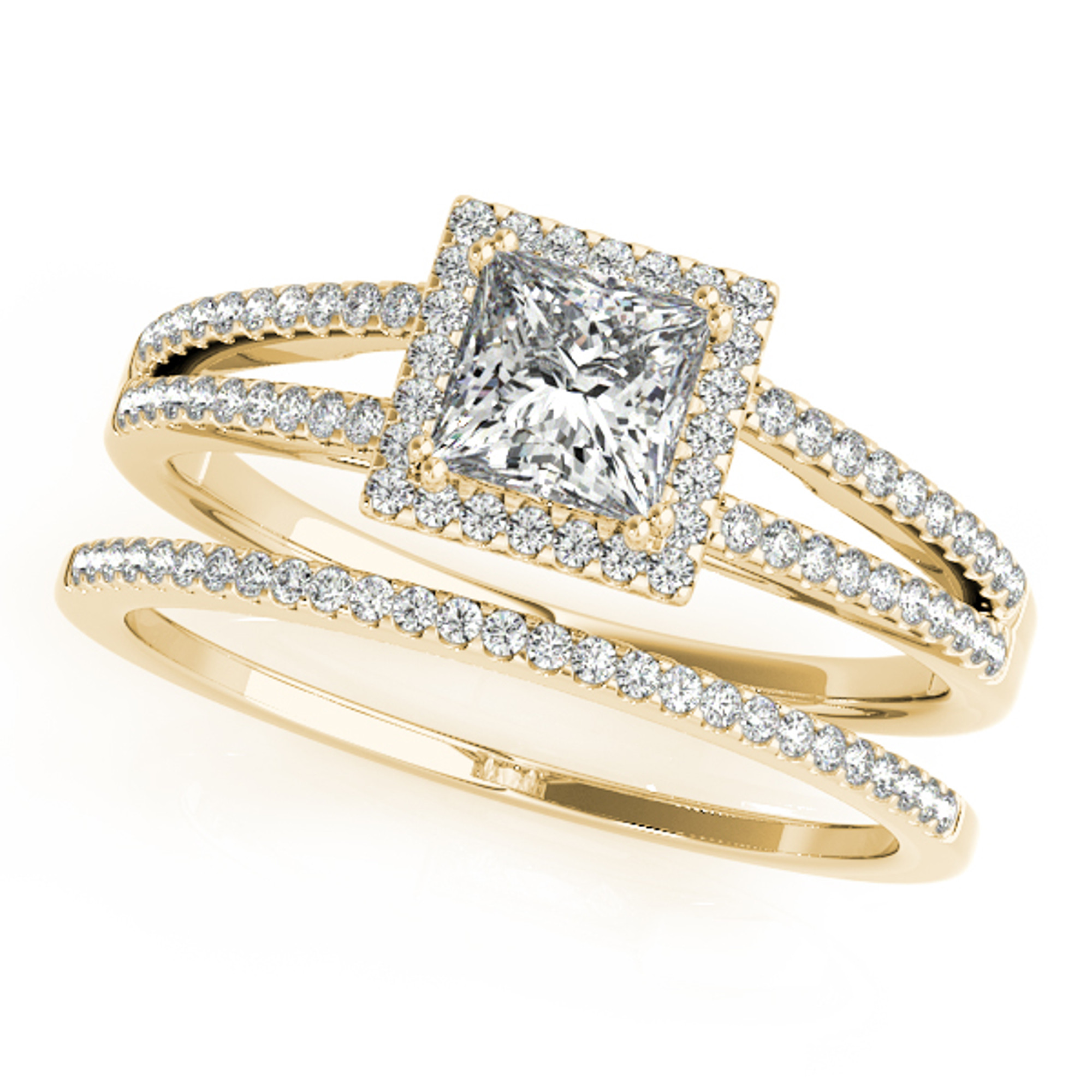 my beautiful engagement ring and wedding band | Square wedding rings,  Solitaire engagement ring princess cut, Diamond wedding bands